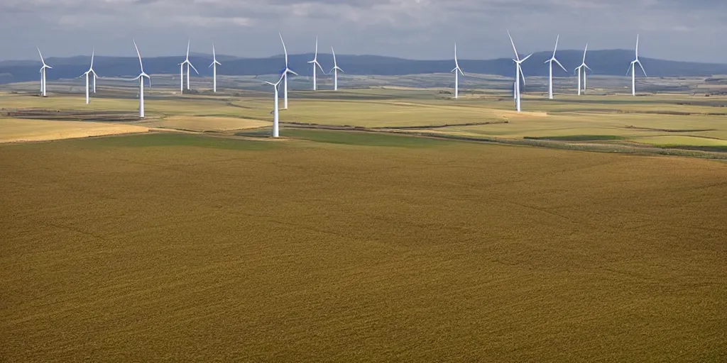 Image similar to beautiful wind farms in the fields