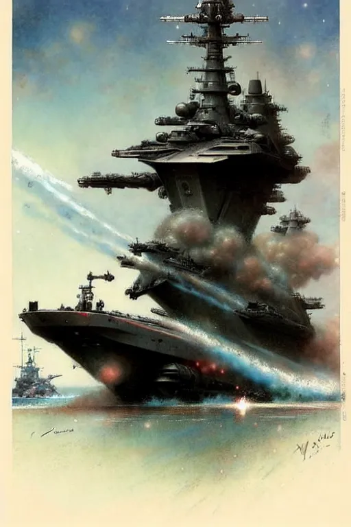 Prompt: (((((2050s Space Battleship Yamato . muted colors.))))) by Jean-Baptiste Monge !!!!!!!!!!!!!!!!!!!!!!!!!!!