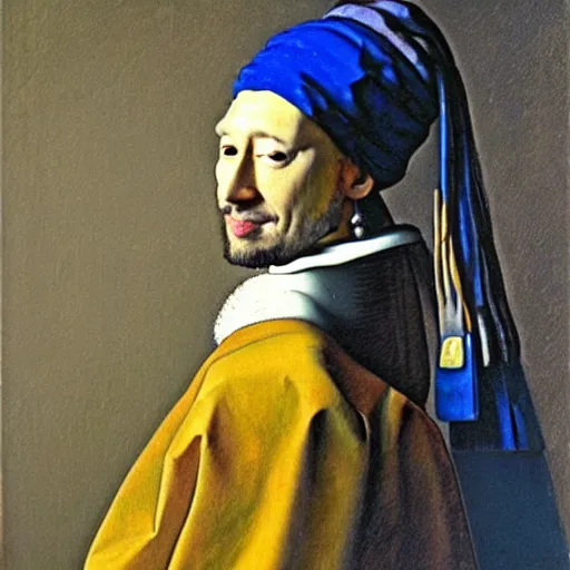 Prompt: markiplier portrait as het meisje met de parel, het meisje met de parel, by johannes vermeer, oil painting, traditional art, detailed, histroical