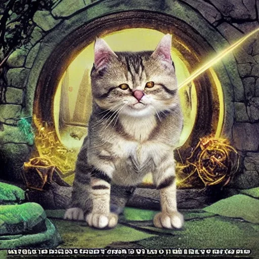 Image similar to cringecore short - lived hobbit cat