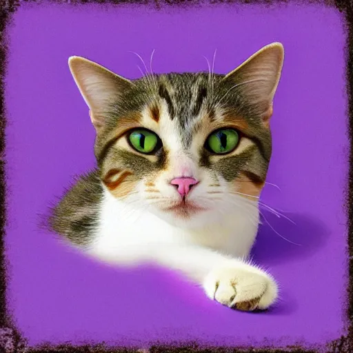Prompt: cat purple