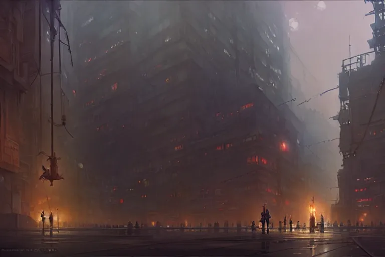 Image similar to dieselpunk, city, painted by greg rutkowski makoto shinkai takashi takeuchi studio ghibli, akihiko yoshida