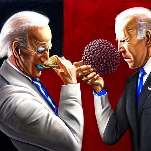 Image similar to joe biden eating the demon core, photography, realism, realistic, photorealism, photography, f 3. 5