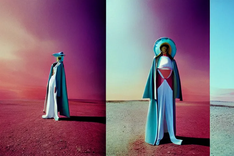 Image similar to fashion editorial photography in a world inspired by jean giraud moebius