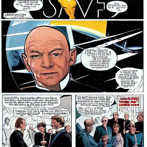 Image similar to Professor Xavier of the U.S.S. Enterprise