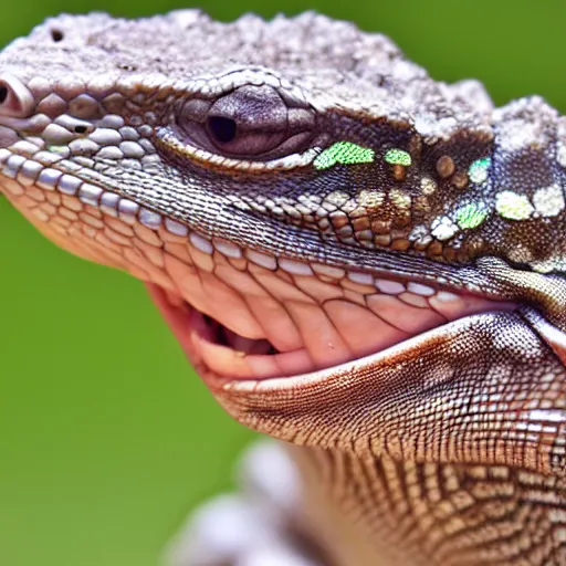 Image similar to lizard smiling