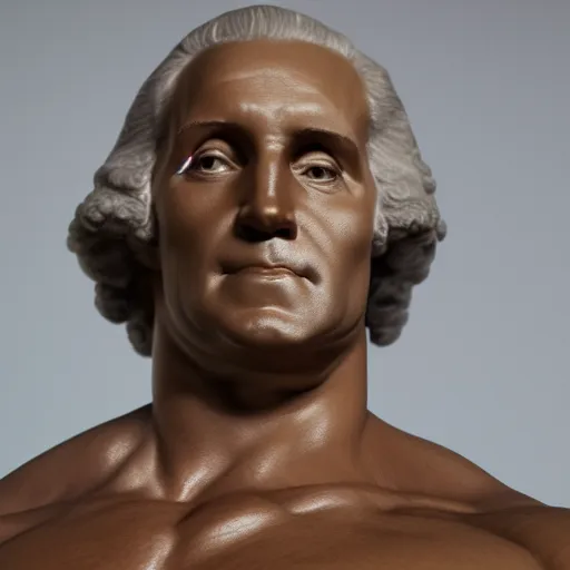 Prompt: still of George Washington posing st Mr. Olympia, full body shot, hyperrealistic, high quality, extremely detailed, face details, powerful, sharp focus, real person