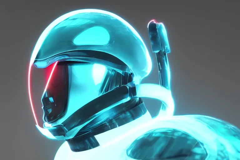 Image similar to futuristic fluid aquamarine cyber helmet visor, intricate, glowing, eyecandy, colorful, 3 d, octane render, photorealistic, modern, warp, gi joe style,