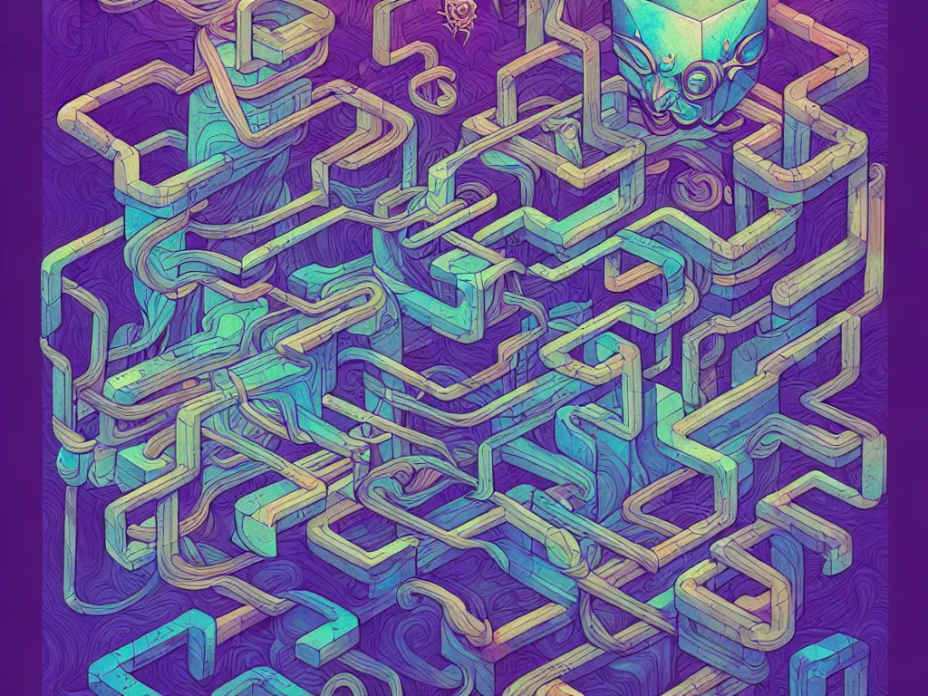 Image similar to arcane twisted turn of fate abstraction, centered award winning ink pen illustration, isometric abstract illustration by dan mumford, edited by craola, technical drawing by beeple and tooth wu, tiny details by artgerm and watercolor girl, symmetrically isometrically centered