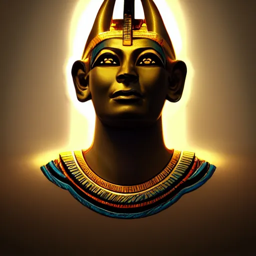 Prompt: egypt god, anubis, light beams, light lines, head, light circles, degital art, artstation, highly detailed, perfect lightning
