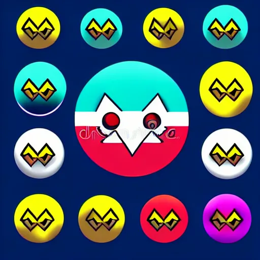 Image similar to pokemon logo , 2d , vector illustration , gradient , professional , colorful