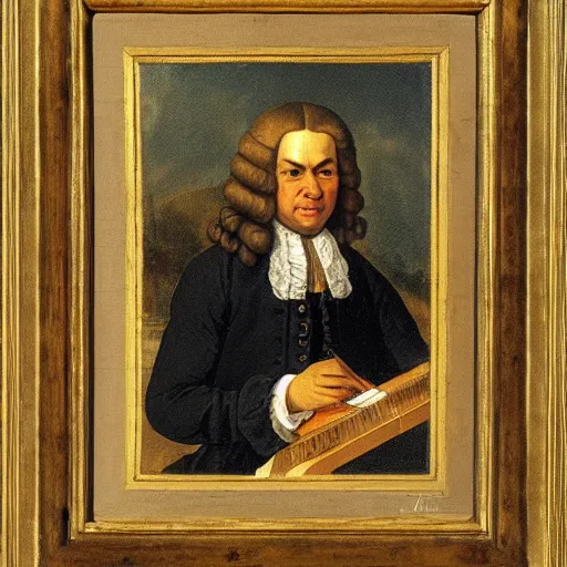 Prompt: a painting by Johann Sebastian Bach