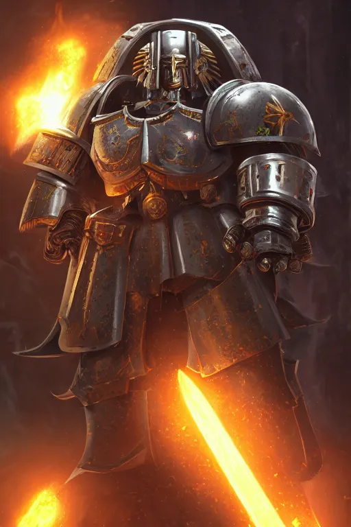 Image similar to armor portrait heros warhammer 4 0 k horus heresy fanart - the primarchs emperor by johannes helgeson animated with vfx concept artist & illustrator global illumination ray tracing hdr fanart arstation zbrush central hardmesh 8 k octane renderer comics stylized