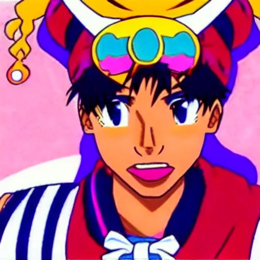 Image similar to a screenshot of tupac in the anime sailor moon ( 1 9 9 2 )