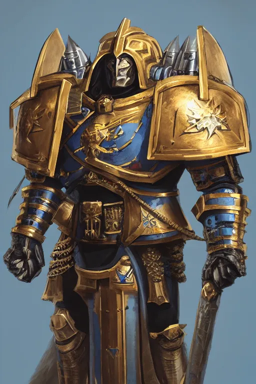 Image similar to armor portrait heros warhammer 4 0 k horus heresy fanart - the primarchs emperor by johannes helgeson animated with vfx concept artist & illustrator global illumination ray tracing hdr fanart arstation zbrush central hardmesh 8 k octane renderer comics stylized