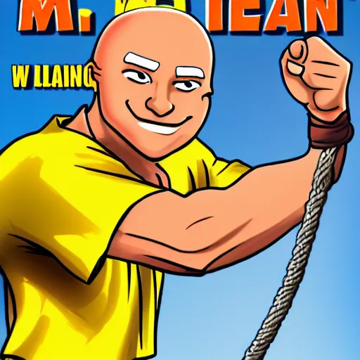 Prompt: Mr clean is chasing me with a rope