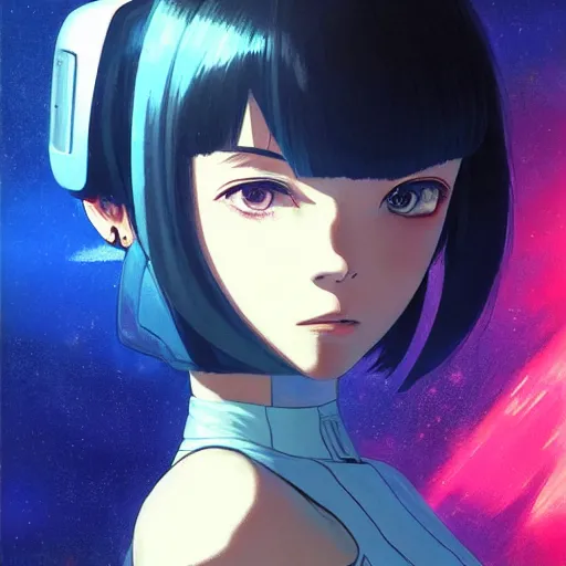 Prompt: a space realistic robot | | very anime, fine - face, realistic shaded robotic parts, fine details. anime. realistic shaded lighting poster by ilya kuvshinov katsuhiro otomo ghost - in - the - shell, magali villeneuve, artgerm, jeremy lipkin and michael garmash, rob rey and kentaro miura style, trending on art station