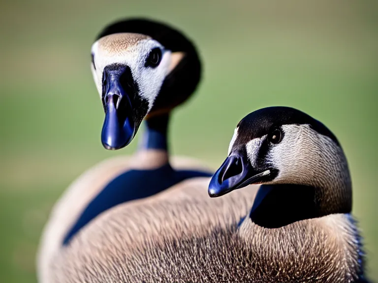 Image similar to Canadian Goose with a funny hat, Portrait Photo, Photorealistic, 100mm lens, Nat Geo Award Winner, 8k, UHD, (((((bokeh)))))