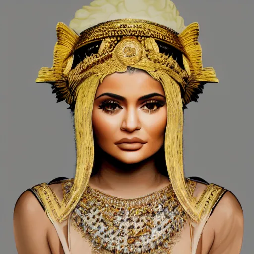 Image similar to kylie jenner as a greek goddess, photorealistic, cinematic