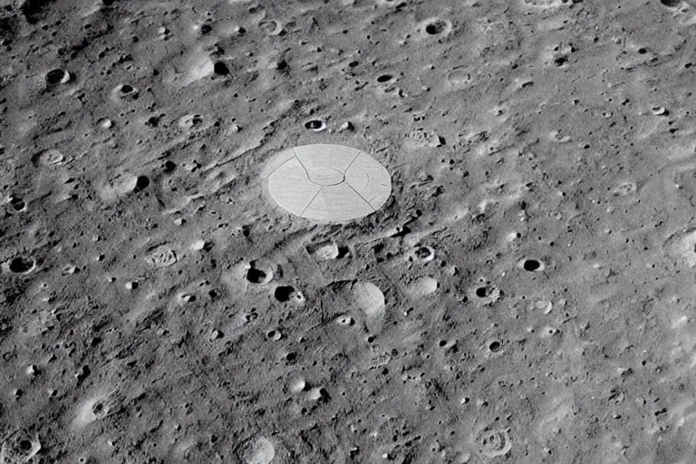 Image similar to a base on the moon, old photograph, vintage, taken from satellite,