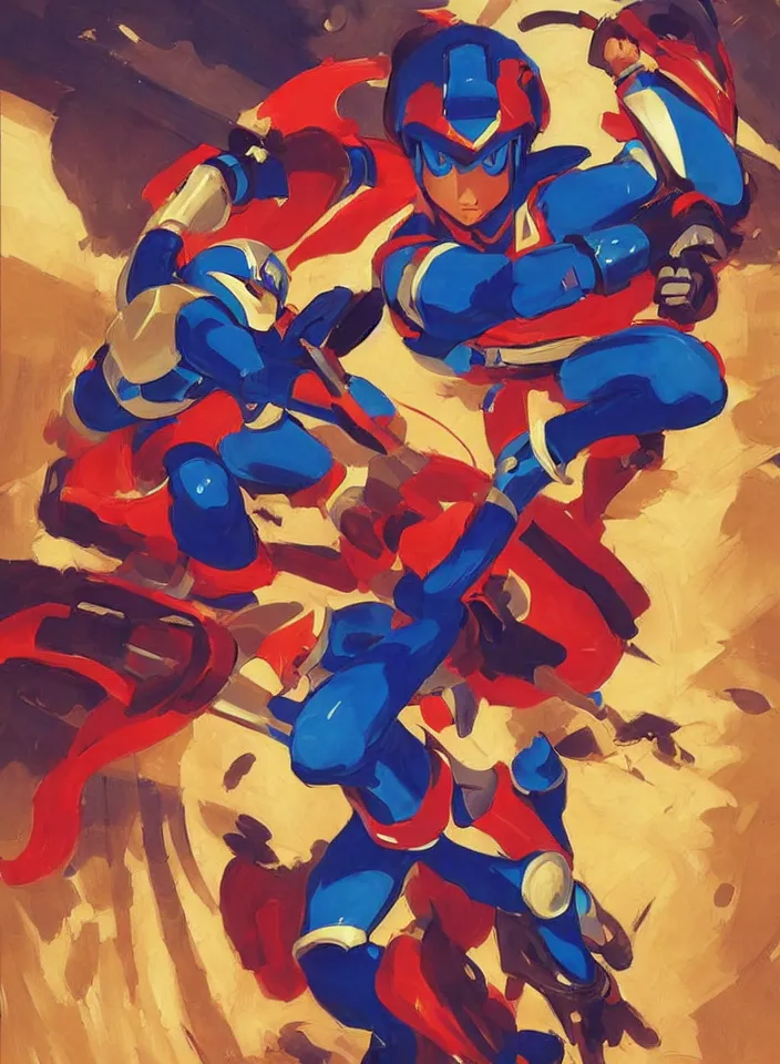 Image similar to orientalist painting of a ninja megaman x zero, in the style of syd mead, jeremy cowart, by greg rutkowski, by greg tocchini, by james gilleard, by joe fenton