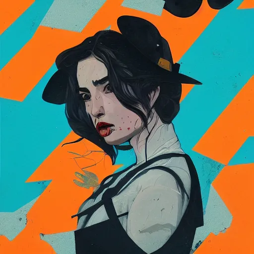 Image similar to Ana De Armas as a western outlaw picture by Sachin Teng, asymmetrical, dark vibes, Realistic Painting , Organic painting, Matte Painting, geometric shapes, hard edges, graffiti, street art:2 by Sachin Teng:4