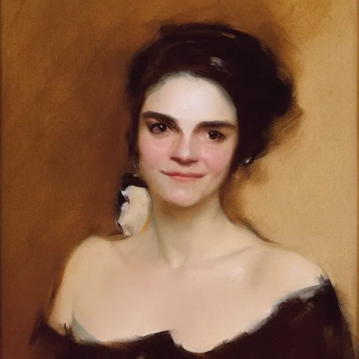 Prompt: portrait of giovanna antonelli, by greg rutkowski and john singer sargent