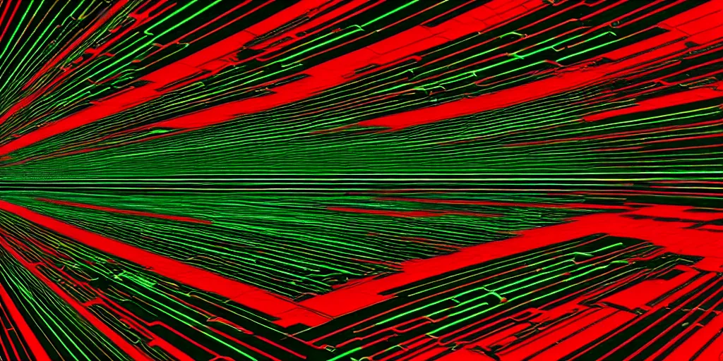 Prompt: Terminal, code lines, intricate language. Parallax. Black, green and red palette. Vivid, 8K, Epic, Masterpiece