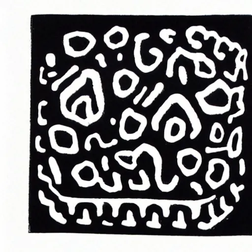 Image similar to high contrast black ink on white paper teapot block print illustration