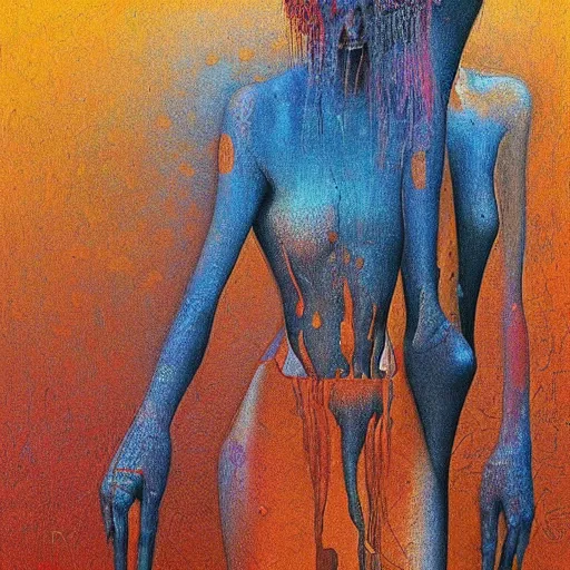Image similar to by Zdislav Beksinski psychedelic pattern tribal with high definition details, ultra high resolution, lot of details, denoise