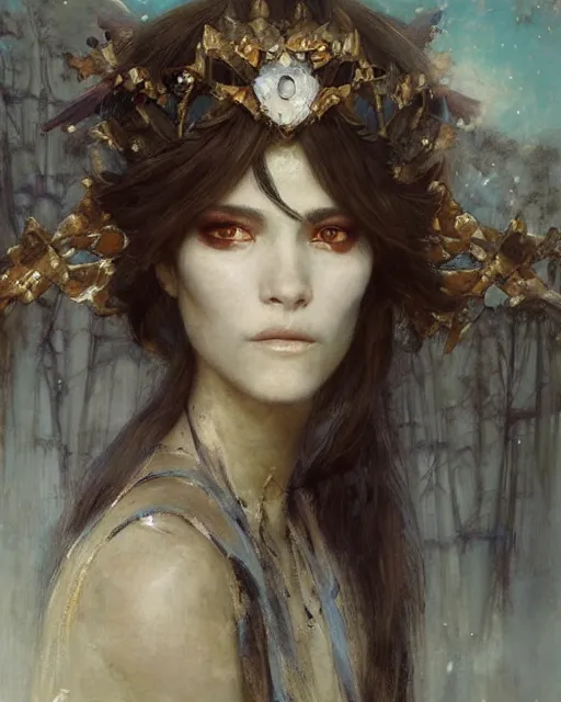 Image similar to a beautiful sorceress by Edgar Maxence, Ross Tran and Jules Bastien-Lepage and greg rutkowski