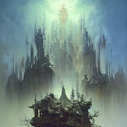 Image similar to masterpiece cinematic ornate detailed matte painting weird by syd mead, andreas franke, wlop, beksinski, lisa frank, stephen gammell, peter mohrbacher, greg rutkowski