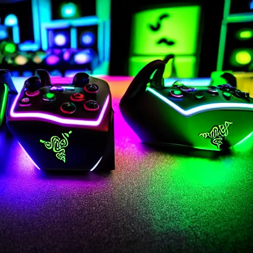 Prompt: razer RGB super gaming house