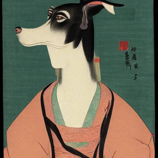 Image similar to Dóberman, Itō Jakuchu, 1790