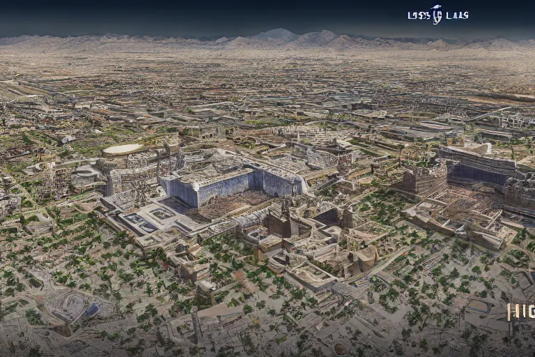 Image similar to Las Vegas discovered ad an ancient city, 4k, highly detailed, trending on ArtStation