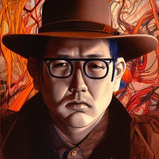 Image similar to citizen portrait soft light painted by james jean and katsuhiro otomo and erik jones, inspired by sergio leone, smooth face feature, intricate oil painting, high detail illustration, sharp high detail, manga and anime 1 9 9 9