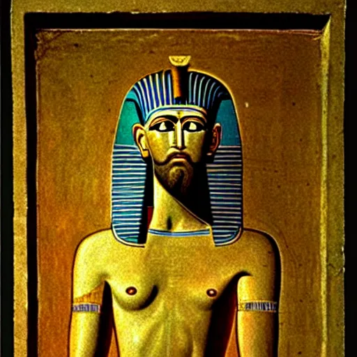 Prompt: hermes trismegistus, egyptian paining