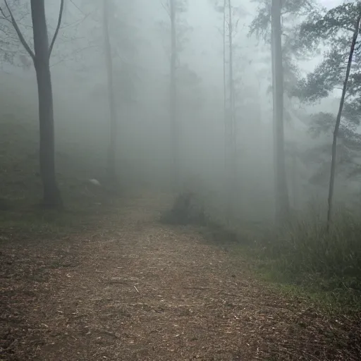 Prompt: photo of scp - 0 9 6, photo shot by tourists, hiking trail, scp - 0 9 6 is a hundred yards away, reduced visibility, overcast, high resolution, shot on nikon d 3 2 0 0