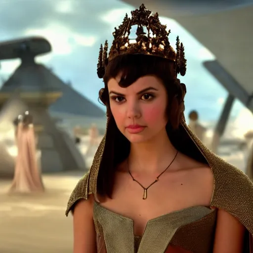 Image similar to victoria justice as princess padme in star wars episode 3, 8k resolution, full HD, cinematic lighting, award winning, anatomically correct