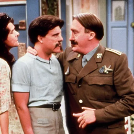 Image similar to A still of Hitler in the 1980s sitcom Full House