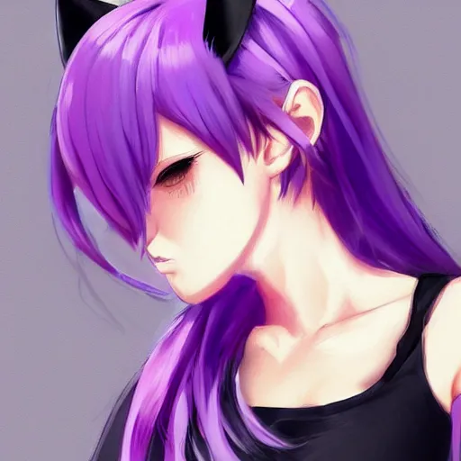 beautiful anime girl, hourglass slim figure, purple | Stable Diffusion |  OpenArt