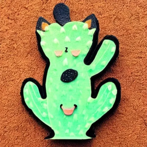 Image similar to cactus shaped cat