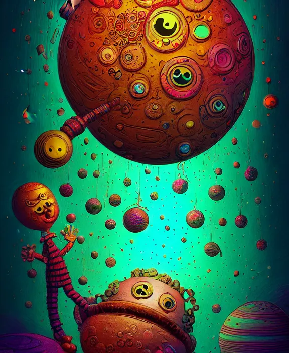 Image similar to whopdoobaluba, a wop bam boo, mixed media, ultra textured, whimsical tone, deep ink colors, 3 d shading, zbrush render, trending on artstation, award winning, by peter afshar and ron wolotsky, intricate and detailed, cosmic lighting