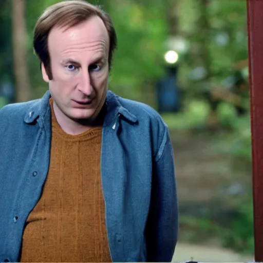 Prompt: film still of Bob Odenkirk as Stan S Stanman in the Monkey Island movie