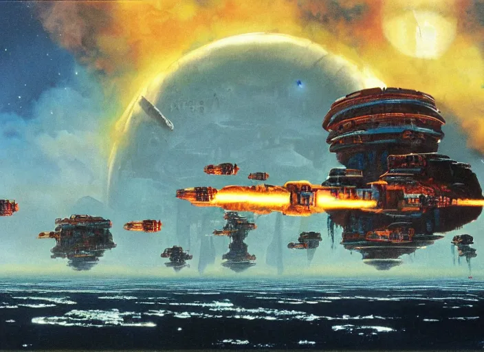 Prompt: imperium, matte painting, chris foss