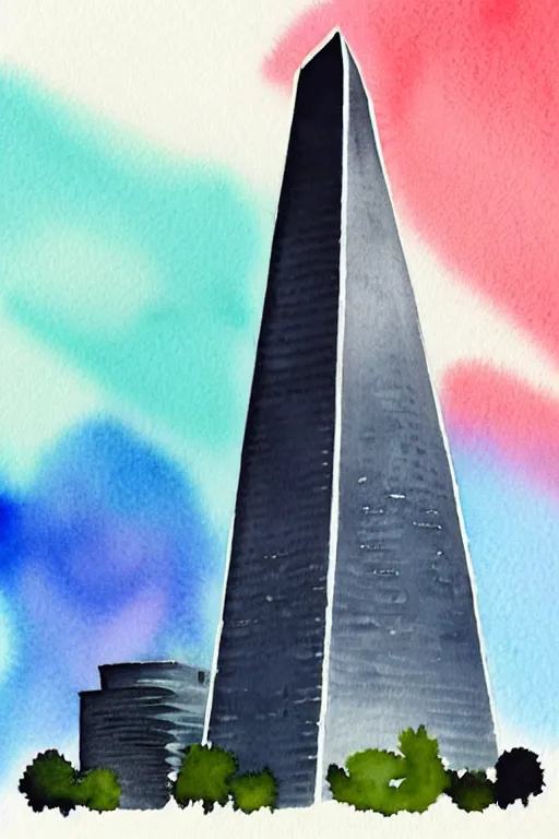 Image similar to minimalist watercolor art of the shard london, illustration, vector art