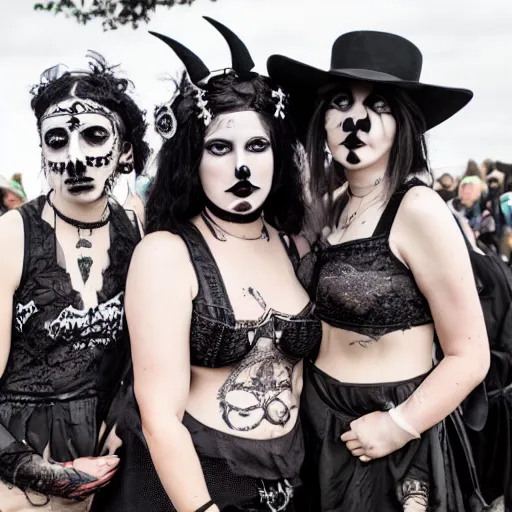 Prompt: portraits from a goth festival