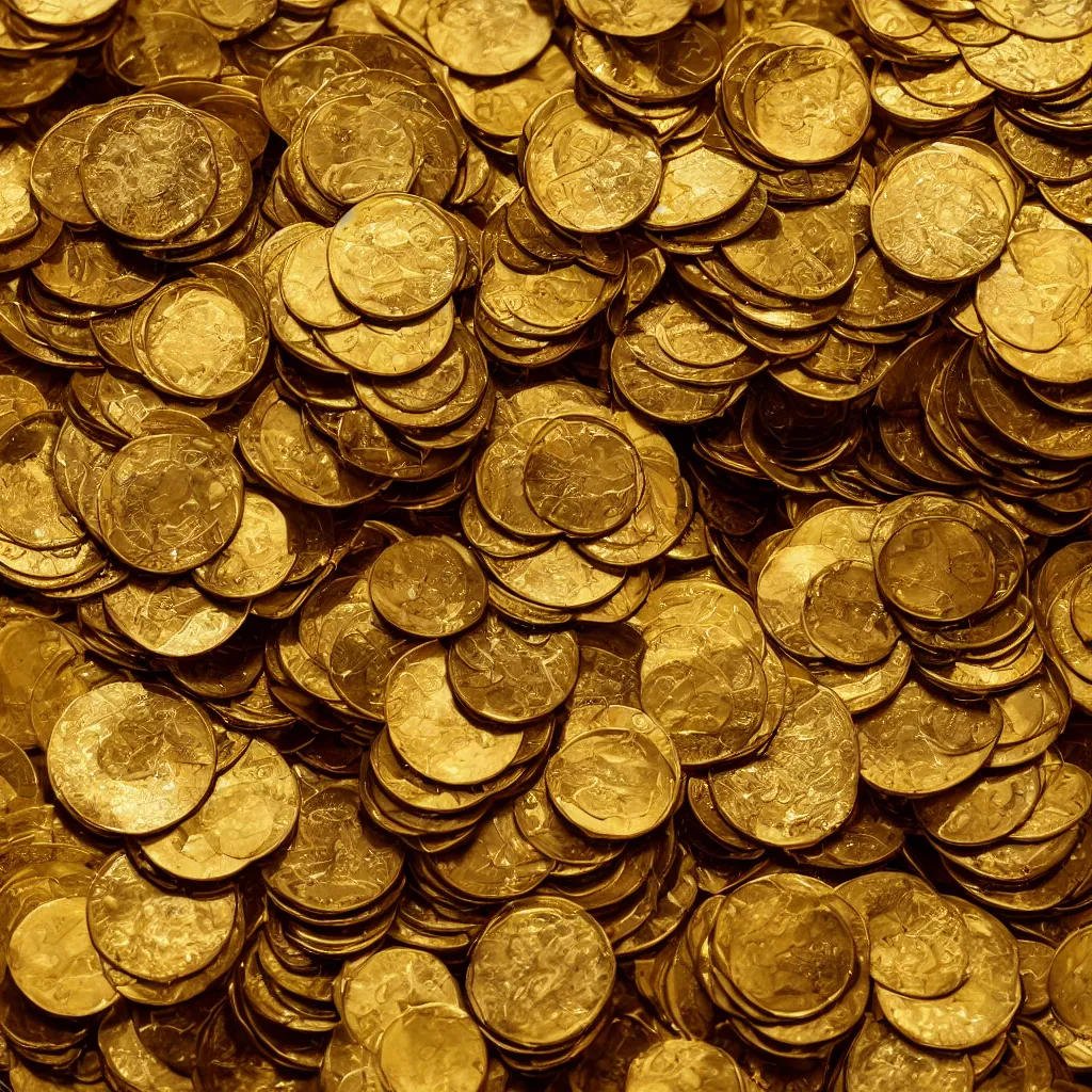 Prompt: a bathtub full of golden coins, full view, product photography