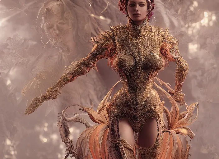 Image similar to detailed full body concept art of a beautiful lady in intricate clothing, cinematic lighting, hyperdetailed, 8k, high resolution, insanely detailed and intricate, octane render