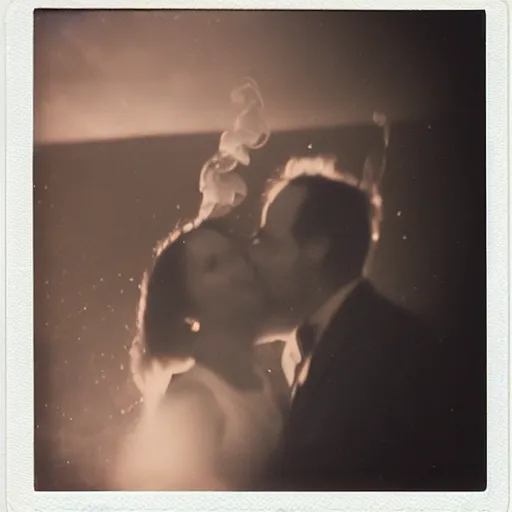 Image similar to underwater smoke formal party on the moon photo polaroid